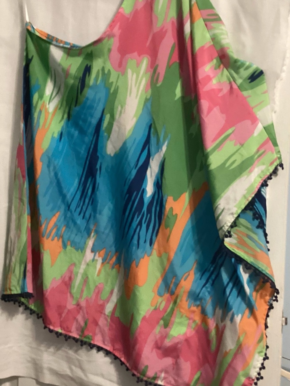 MudPie offshoulder beach swim coverup poncho amazing multicolor fun print top